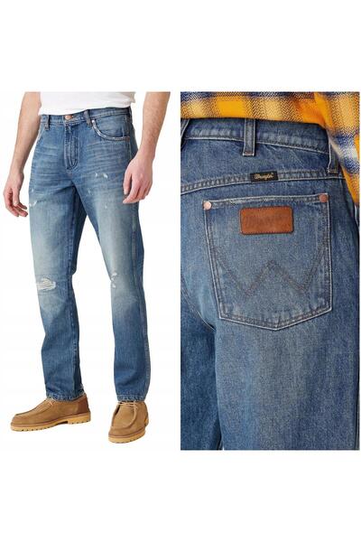 WRANGLER Blugi bărbătești, Wrangler, Greensboro, lungime normală, bumbac, fer...