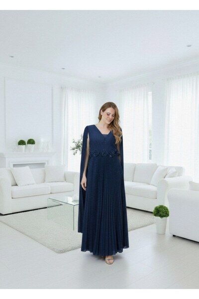 alqarat Viola Royal Cape-Detail Gown