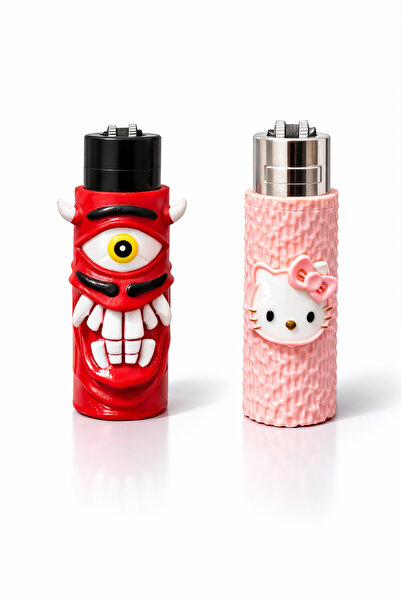 3D Hello Kitty ve Evildark Tasarımlı Baskılı Clipper Çakmak
