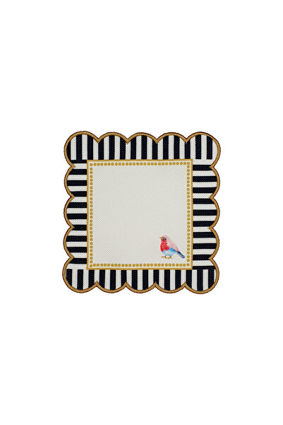 decofav منديل كوكتيل مطرز بطباعة رقمية بنمط ذهبي أسود من ديكورات كيندج بيرد، ...