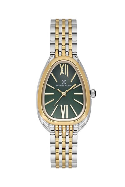 Daniel Klein Dial Green Code Gold Silver Color 25 mm Women Wrist Watch & Brac...