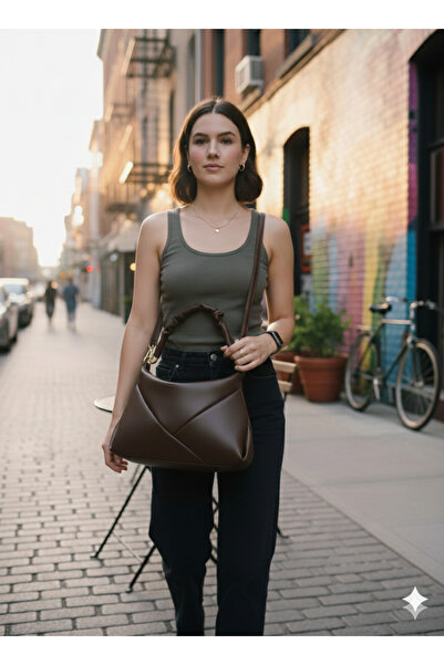 RMY MODA Geometrik Detaylı Büzgülü Askı Çapraz Dikiş Detaylı Ayarlanabilir As...