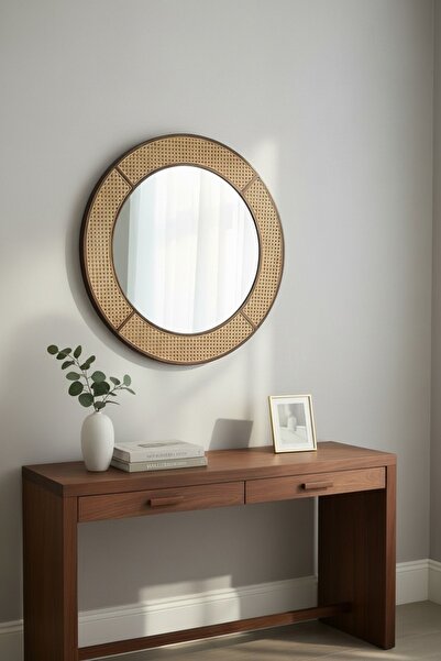 terndat مرايا بوهيمي مودرن بـ إطار راتان