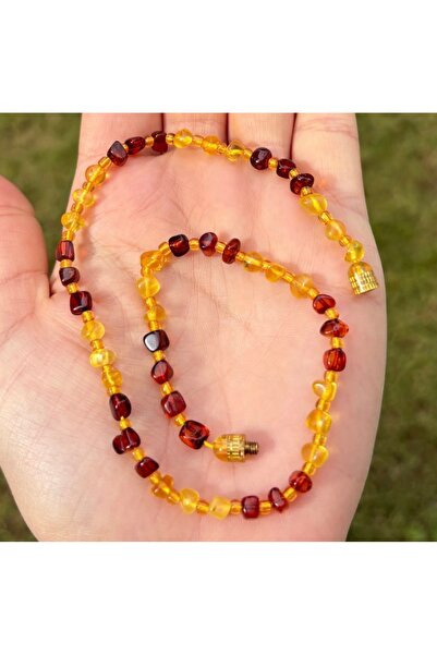 Zeytuni Kehribar Sertifikalı %100 Doğal Baltık Kehribar Bebek Kolye – Bal Viş...