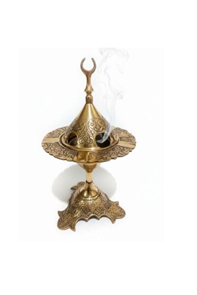 Silver مبخرة نادرة عتيقة من النحاس الصلب بوزن 1.1 كجم، على شكل قبة مسجد، محفو...