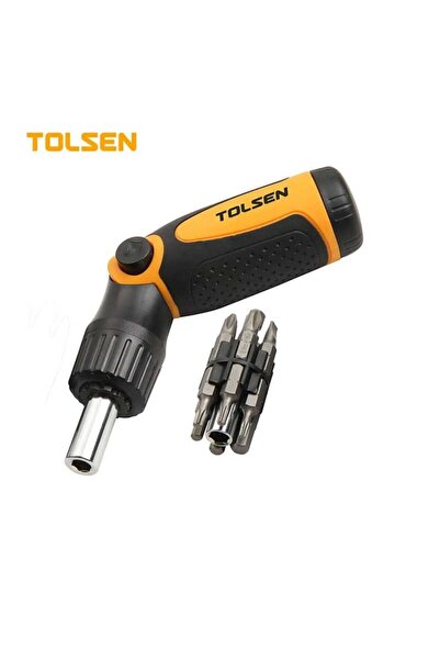 TOLSEN 14‑in‑1 Ratchet Screwdriver Set Cr‑V Bits Magnetic