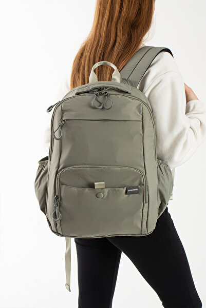 Sanmorris Unisex Su Geçirmez Kumaş Laptop Bölmeli Günlük, Seyehat ve Okul Sır...