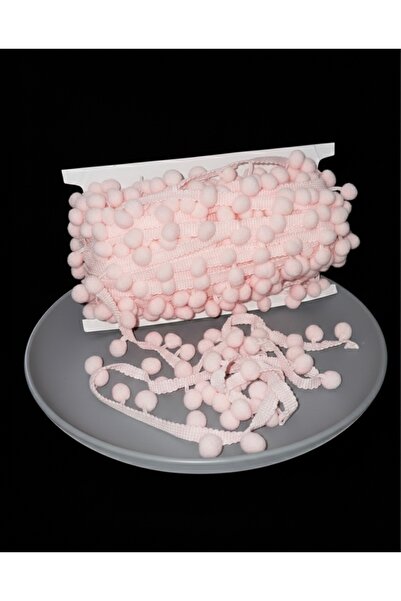 Loyen Design 2 metre pembe Şerit Ponpon | Dekoratif Metrelik Renkli Ponpon Şerit