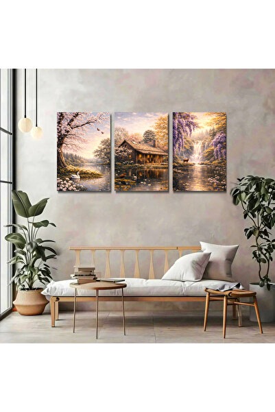 artprinta 3 Parçalı Doğa Manzarası Kanvas Tablo Seti