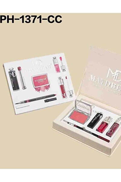 MAYDREAM طقم بيج ارواج+جلوس+محدد شفايف + احمر خدود بودرة PH-1371C