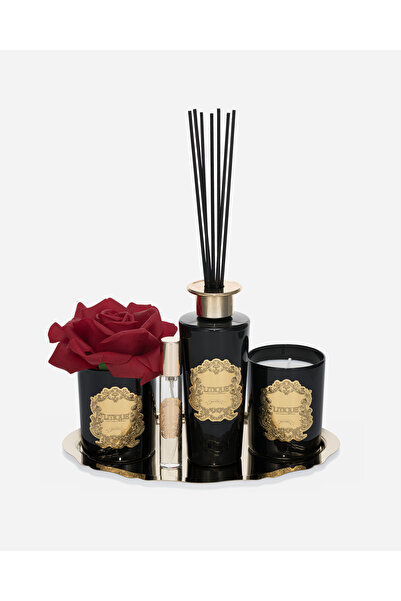 LITIQUE SİYAH GOLD LÜKS SET-METAL TEPSİ