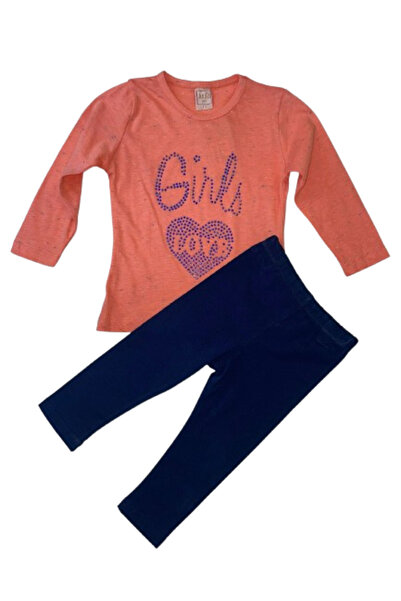 GENERAL Girls' pajama set with a cute heart print, sweater and pants, sizes 1...
