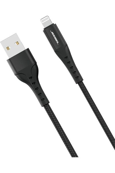 Jeebel كابل شحن سريع معتمد من نوع Lightning USB، طوله 1.2 متر، لون أسود