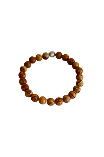 taru pasaj Picture Jasper Natural Stone Bracelet – Protective and Balancing E...