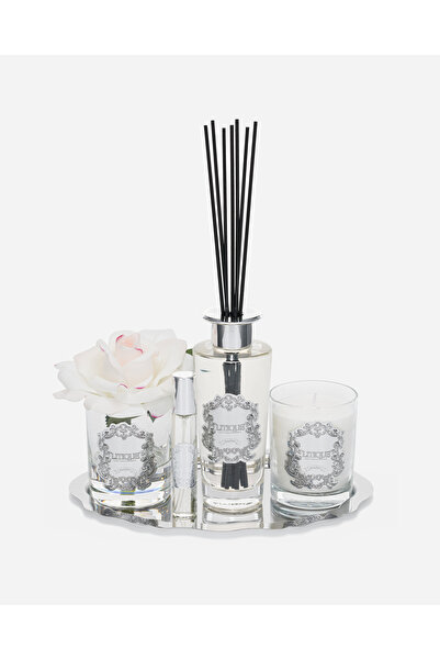 LITIQUE CAM GÜMÜŞ LÜKS HEDİYE SETİ-METAL TEPSİ