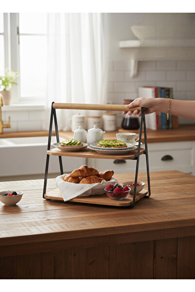 Akayev Akasya 2-Tier Presentation Plate Organizer 28X20X27 cm