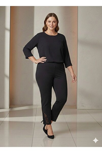 Vinola Battal Size Lace-Up High Quality Scuba Pants