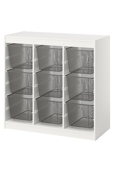 Generic وحدة تخزين تروفاست الجديدة، فاصل للغرف/أبيض رمادي داكن، 99 × 44 × 94 سم