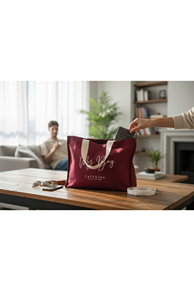 Caterina Collection Burgundy My Bag Large Hand and Shoulder Bag