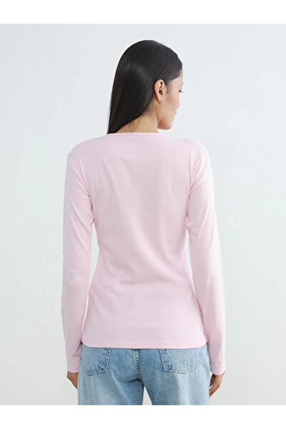 LC Waikiki Pink Crew Neck Women's Bodysuit