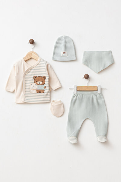 yukobaby bebeğiniz için en doğalı Bebek Bear Nakışlı %100 Pamuk 5'li Yenidoğa...