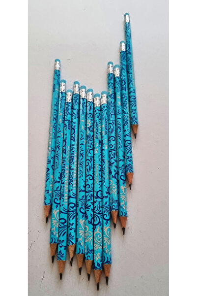Modellino 12 Pieces of Sky Glory Hb Patterned Pencils with Erasers - Color Op...