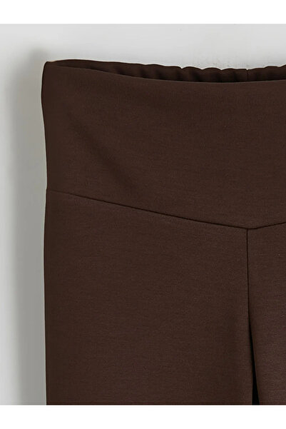 LC Waikiki Brown new york Printed girls' soft touch sweatshirt and leggings