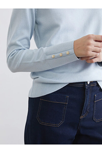 LC Waikiki Blue Crew Neck Women's Knitwear Sweater