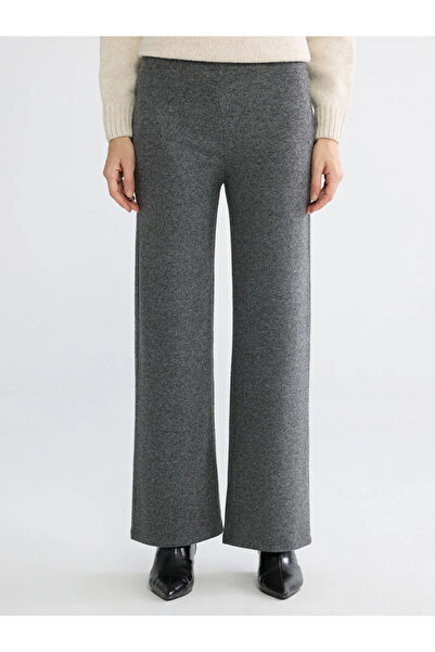 LC Waikiki Anthracite Women's Knitwear Trousers with Elastic Waist