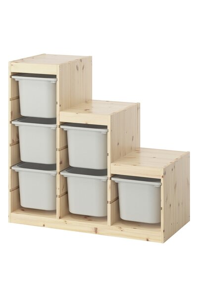 Generic وحدة تخزين تروفاست، خشب صنوبر مصبوغ باللون الأبيض الفاتح/الرمادي، 94 ...