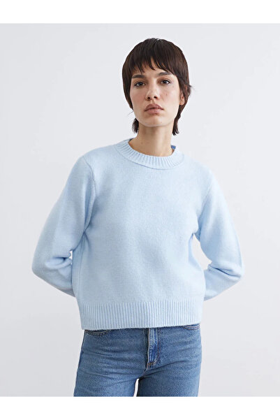 LC Waikiki Blue Crew Neck Women's Knitwear Sweater