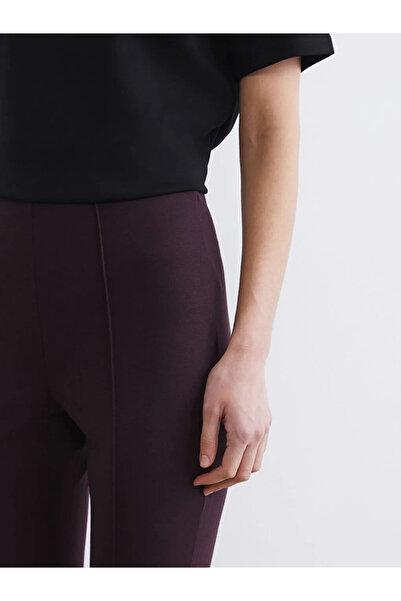 LC Waikiki Burgundy slim fit women's spanish leg pants