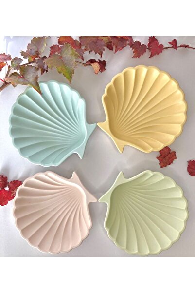 Berivan 4-Piece Decorative Concrete Oyster Jewelry Plate