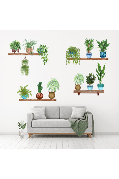 NW NessiWorld Flower Pot with Shelf Designed Adhesive Sticker