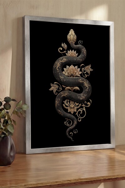 Postifull Pictură de perete, Tablou și poster cu ramă argintie de lux, Seria ...