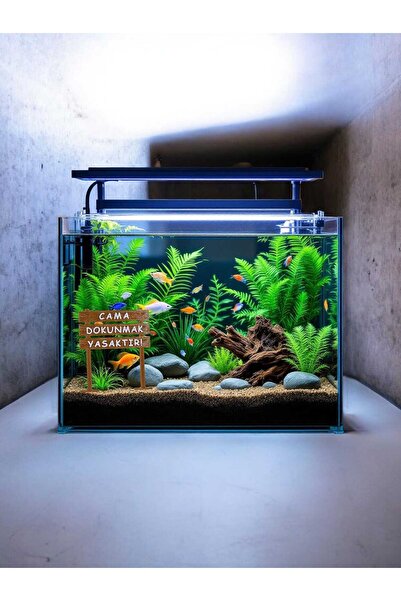 Store Cama Dokunmak Yasaktır Yazılı Akvaryum Dekoru Tabela