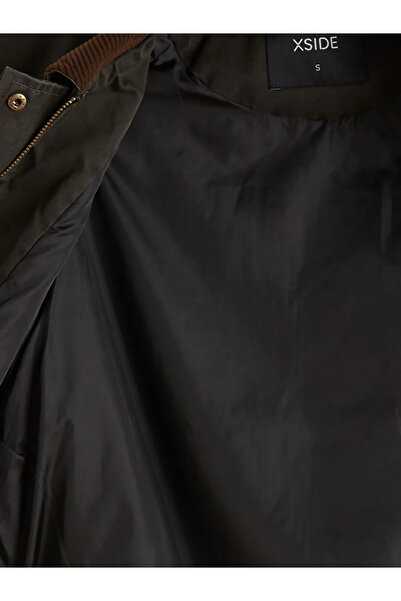 LC Waikiki Γυναικείο μπουφάν χακί με βελούδινο γιακά