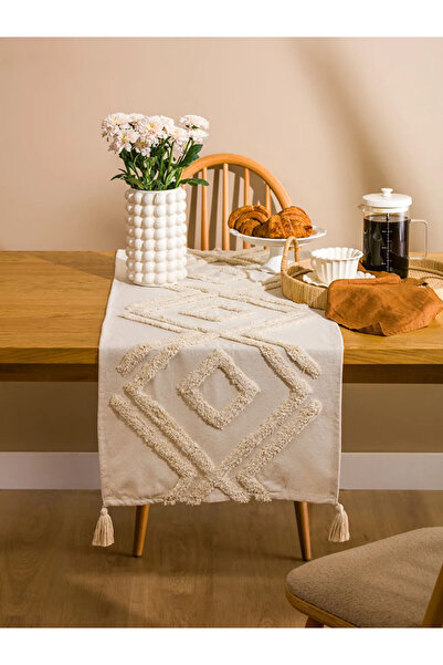 LC Waikiki Beige Tasseled Runner 45X150 cm