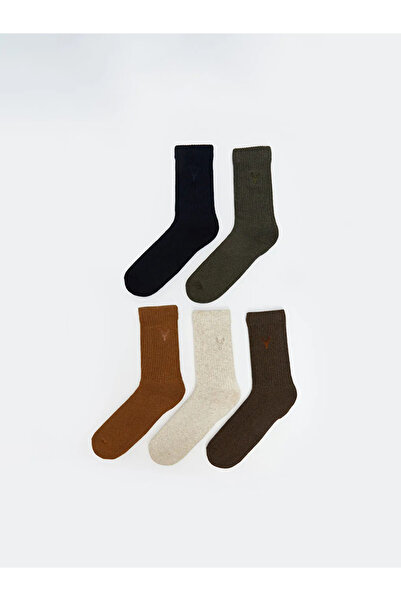 LC Waikiki Mixed Embroidered Men's Socks 5-Piece Set