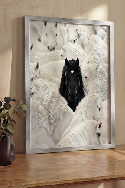 Postifull Pictură de perete, Tablou și poster cu ramă argintie de lux, Seria ...