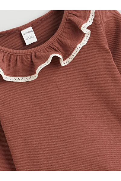 LC Waikiki Brown Long Sleeve Girls' T-Shirt 2-Pack