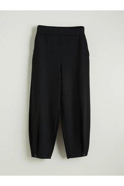 LC Waikiki Black Elastic Waist Women's Trousers