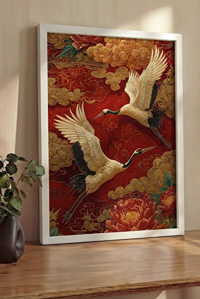 Postifull Pictură de perete, Tablou și poster cu ramă albă de lux, Seria Ritu...