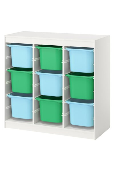 Generic وحدة تخزين تروفاست، فاصل للغرف أبيض/أزرق فاتح/أخضر ساطع، 99 × 44 × 94 سم