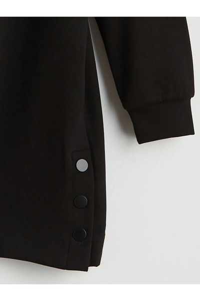 LC Waikiki Black soft touch Oversized women's sweatshirt tunic