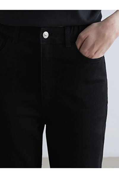 LC Waikiki Black Elastic Waist Slim Mom Women's Jeans