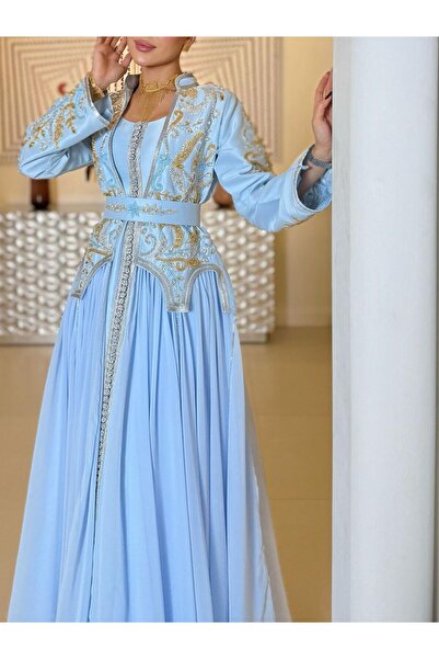 Heidi Fully embroidered long kaftan