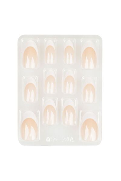 OEM Nude White Glue False Nails - 12pcs