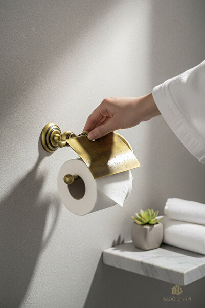 İSAOĞLU YAPI Antikvitetni vintage držač za toalet papir sa poklopcem, poseban...