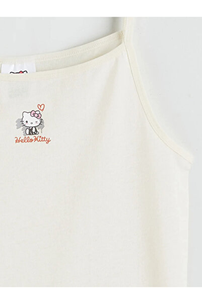 LC Waikiki Tricou pentru fete cu imprimeu Hello Kitty, ecru, pachet de 2